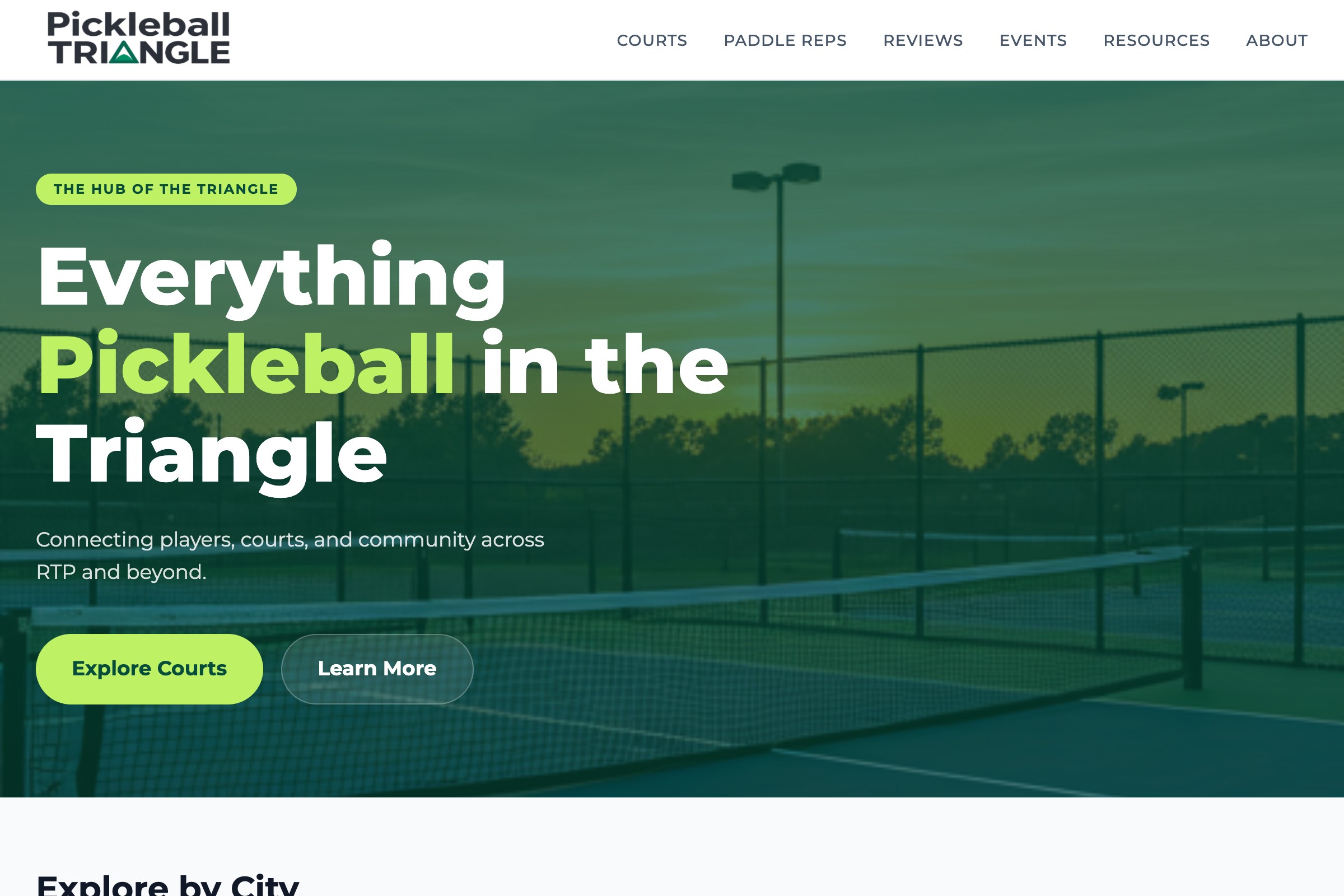 Pickleball Triangle website screenshot