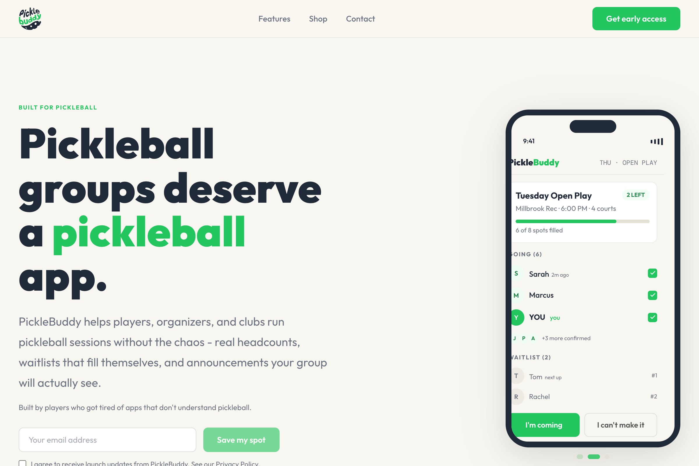 PickleBuddy app screenshot